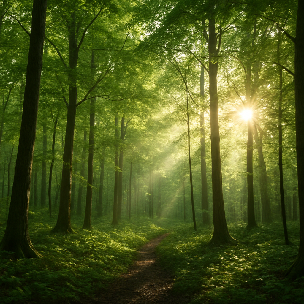 green trees